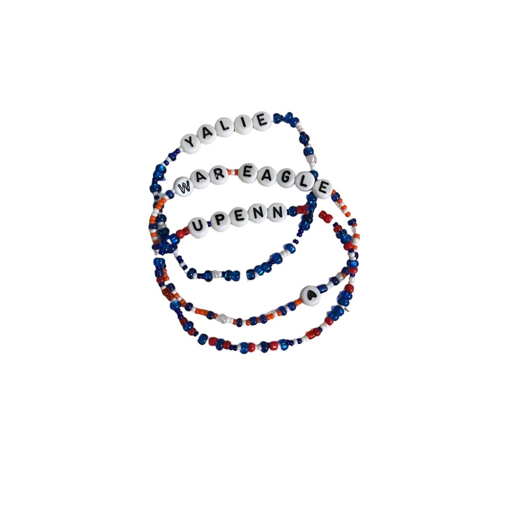 CUSTOM COLLEGE BEADED BRACELETS- BUNDLE OF TWO